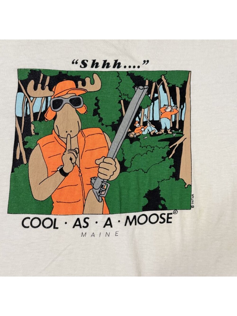 Vintage Men’s Hanes Beefy-T Cool As A Moose Maine Graphic T-Shirt USA M - Picture 2 of 9